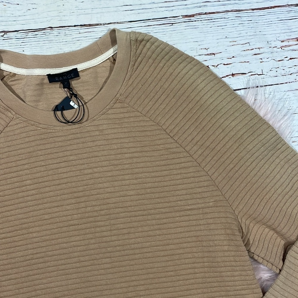 NWT The Range Tan Ripple Ottoman Raglan Sweatshirt - Picture 6 of 9